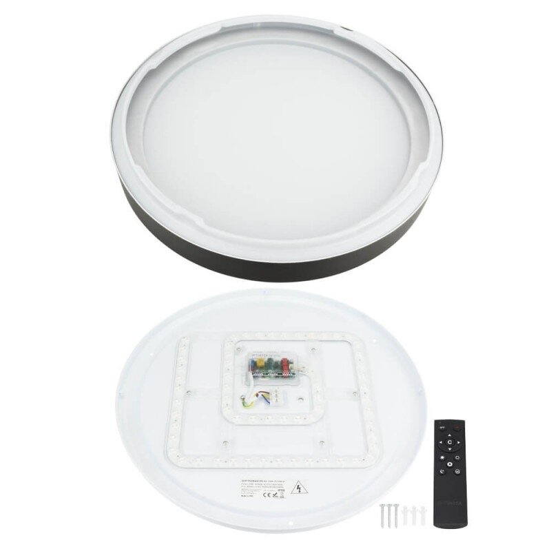 LED lubų šviestuvas, 36W, apvalus, juodas/riešutmedis, atmintis, nuotolinis valdymas, CCT šviesa 3 LED lubų šviestuvas, 36W, apvalus, juodas/riešutmedis, atmintis, nuotolinis valdymas, CCT šviesa 3