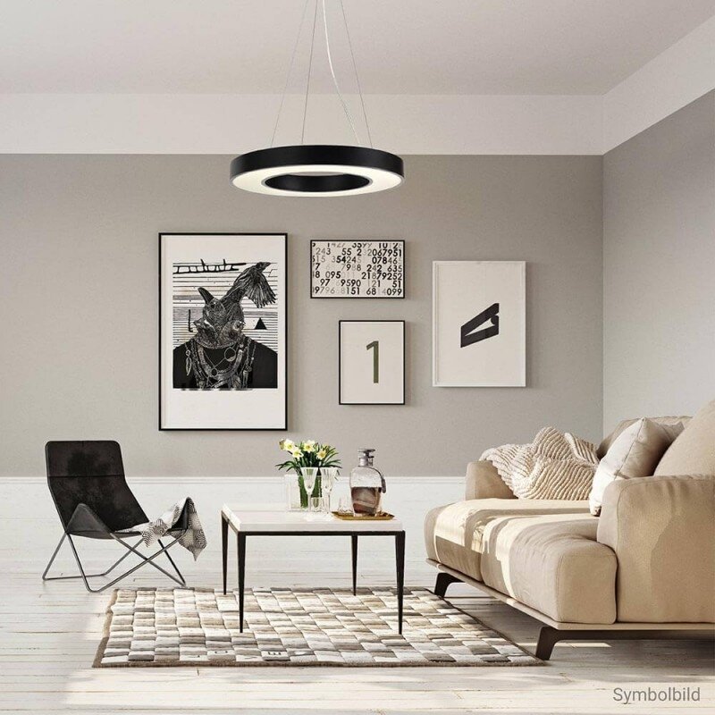 LED lubų šviestuvas, 36W, juodas, apvalus, neutrali balta šviesa 4 LED lubų šviestuvas, 36W, juodas, apvalus, neutrali balta šviesa 4