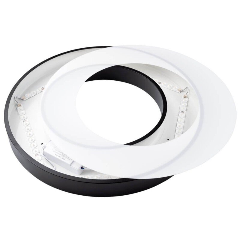 LED lubų šviestuvas, 36W, juodas, apvalus, šilta balta šviesa 2 LED lubų šviestuvas, 36W, juodas, apvalus, šilta balta šviesa 2