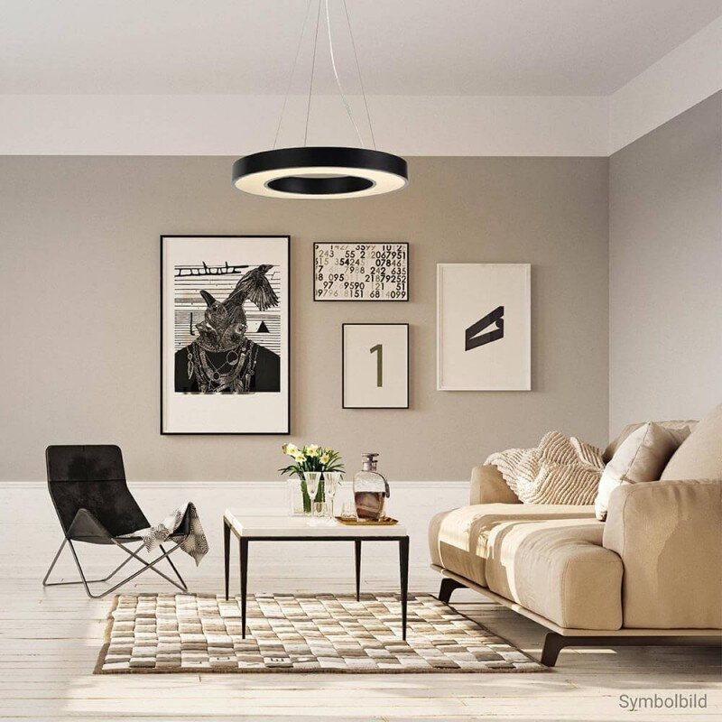 LED Ceiling Light, Round Shape, Black Body, 36W, Warm Light 4
