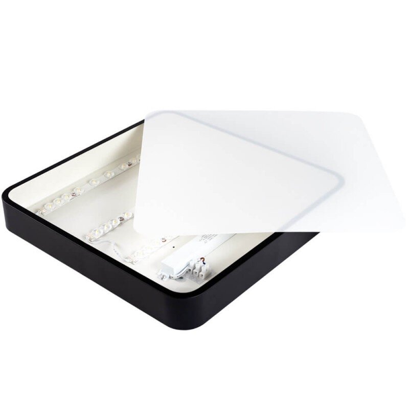 LED Ceiling Light, Black Body, Square, 30W, Warm Light 2