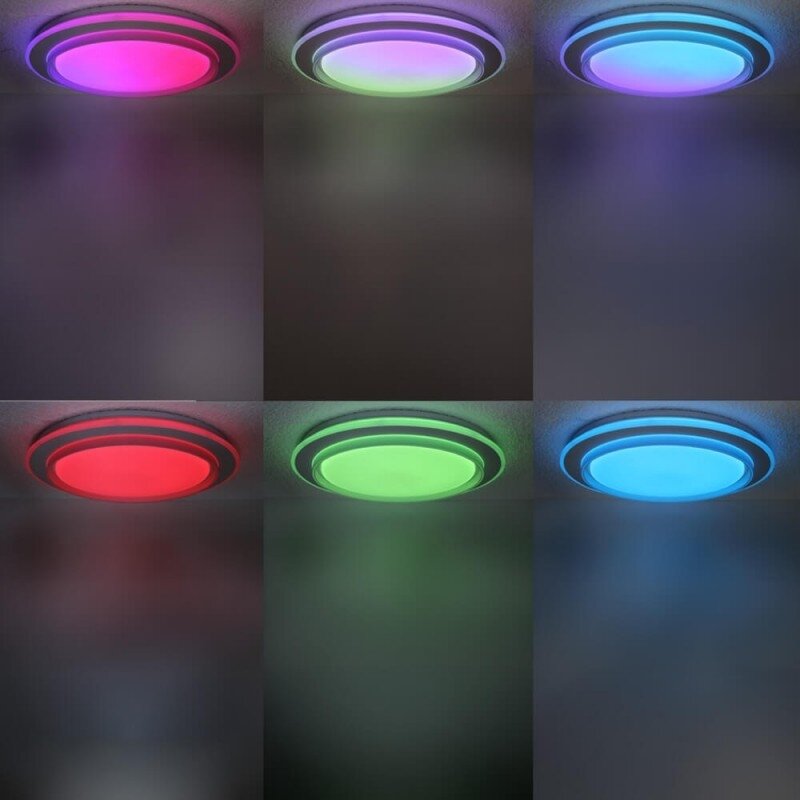LED lubų šviestuvas, 40W, apvalus, juodas, atmintis, nuotolinis valdymas, RGB, CCT šviesa 4 LED lubų šviestuvas, 40W, apvalus, juodas, atmintis, nuotolinis valdymas, RGB, CCT šviesa 4