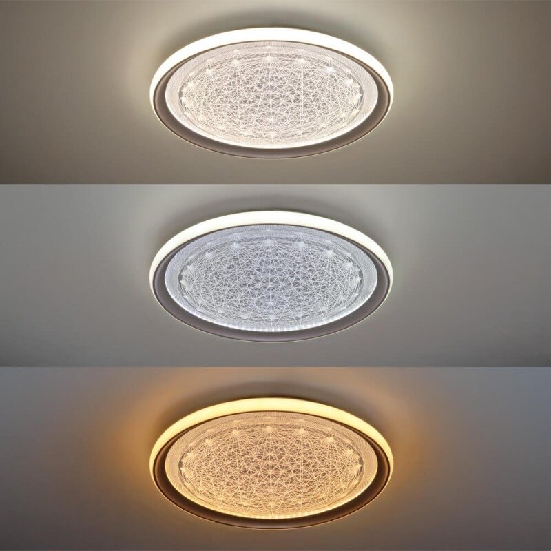 LED Ceiling Lamp, 42W, Silver/CR, Dimmable, Remote Control, CCT 4