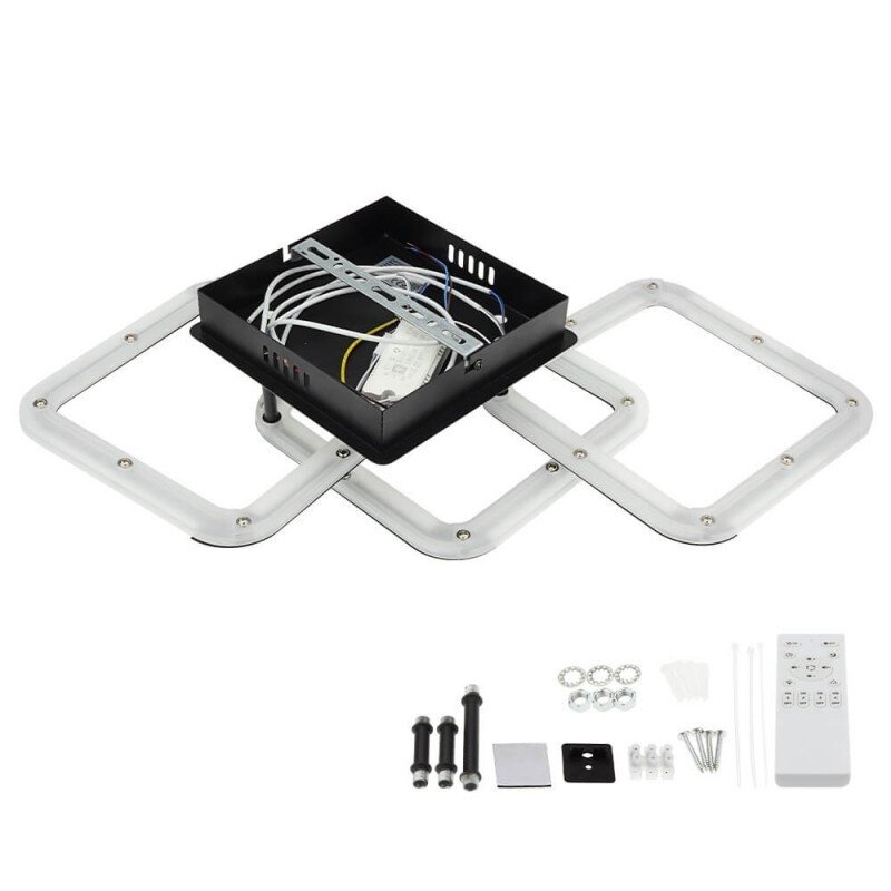 LED Ceiling Lamp, 45W, Black, Dimmable, Remote Control, CCT 1