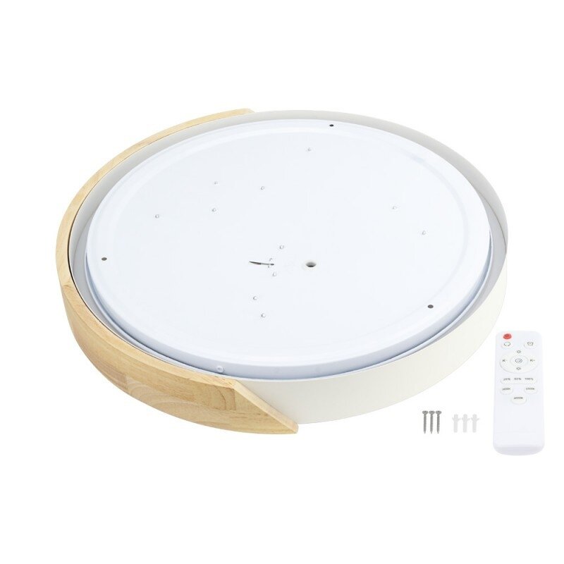 LED Ceiling Light, 48W, White/Wood, CCT Light, Remote Control 1