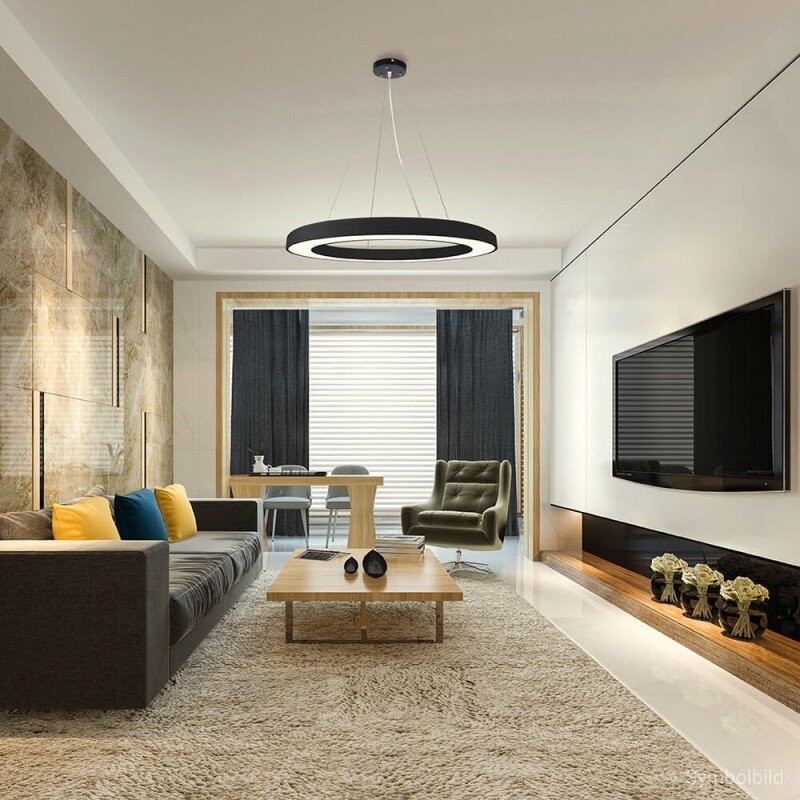 LED lubų šviestuvas, 64W, juodas, apvalus, neutrali balta šviesa 4 LED lubų šviestuvas, 64W, juodas, apvalus, neutrali balta šviesa 4