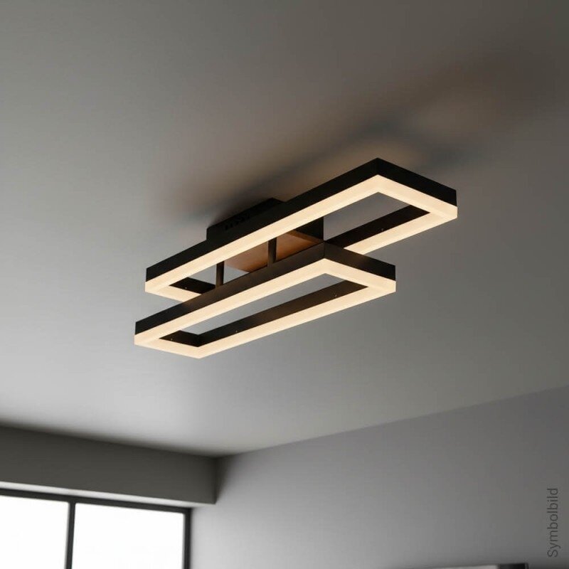 LED lubų šviestuvas, 86W, juodas/medžio, CCT šviesa, nuotolinis valdymas 4 LED lubų šviestuvas, 86W, juodas/medžio, CCT šviesa, nuotolinis valdymas 4