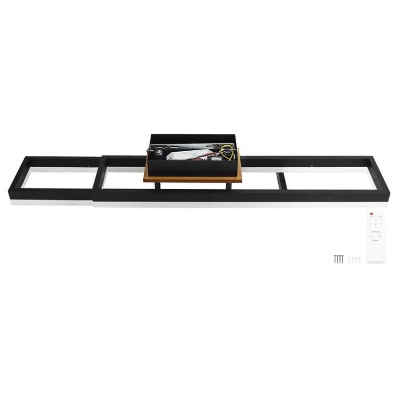 LED Ceiling Light, 86W, Black/Wood, CCT Light, Remote Control 5