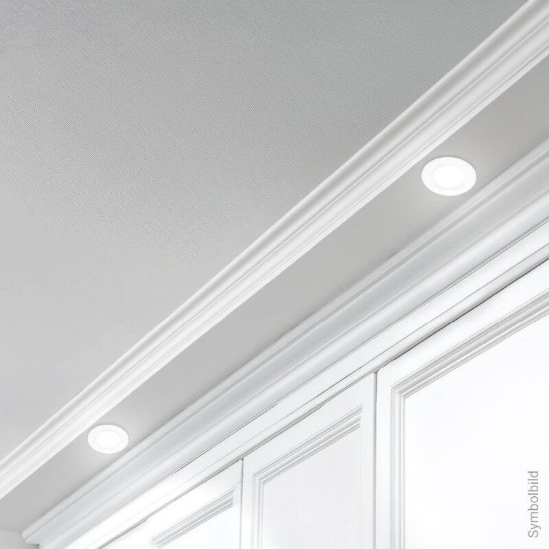 LED Ceiling Fitting, Round, Gypsum, Frosted Glass 3
