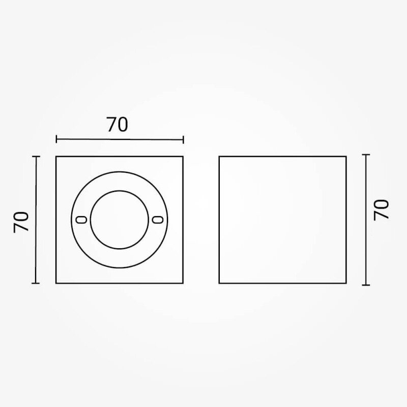 LED Ceiling Lamp, Square, 70 mm 5