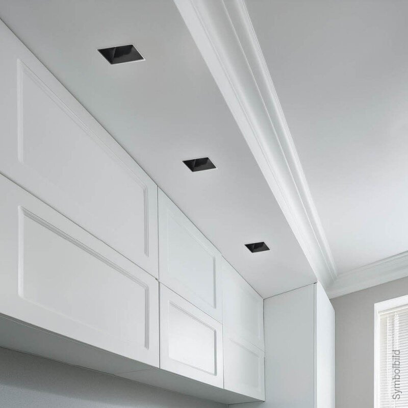 LED Spotlight Fixture, Square, Aluminium, Black Reflector 4