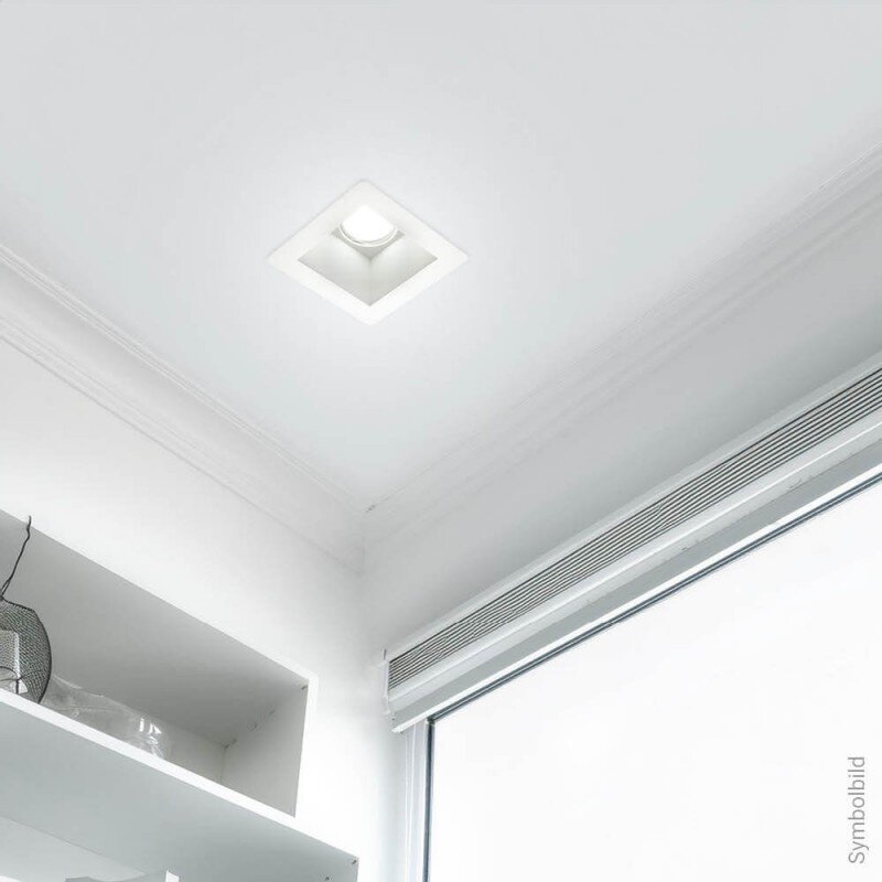 LED Ceiling Fitting, Square, Gypsum, 1 Socket 4