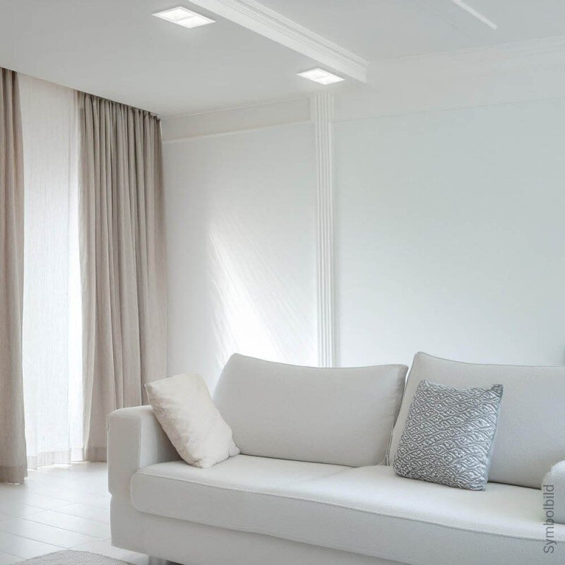 LED Ceiling Fitting, Square, Gypsum, 2 Sockets 5