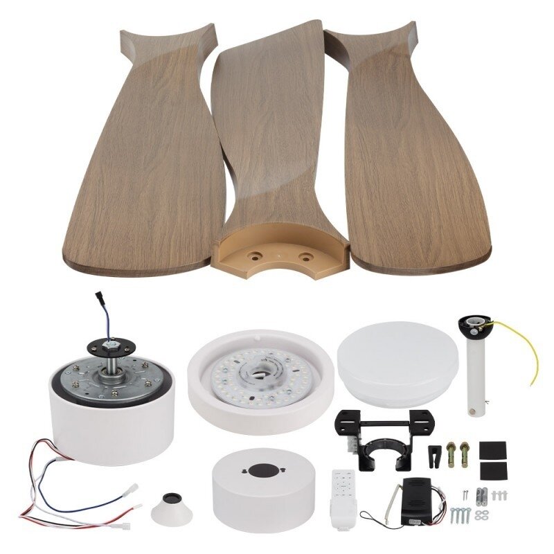 LED lubų šviestuvas/ventiliatorius, 18W, CCT šviesa, baltas/medis, nuotolinis valdymas 2 LED lubų šviestuvas/ventiliatorius, 18W, CCT šviesa, baltas/medis, nuotolinis valdymas 2