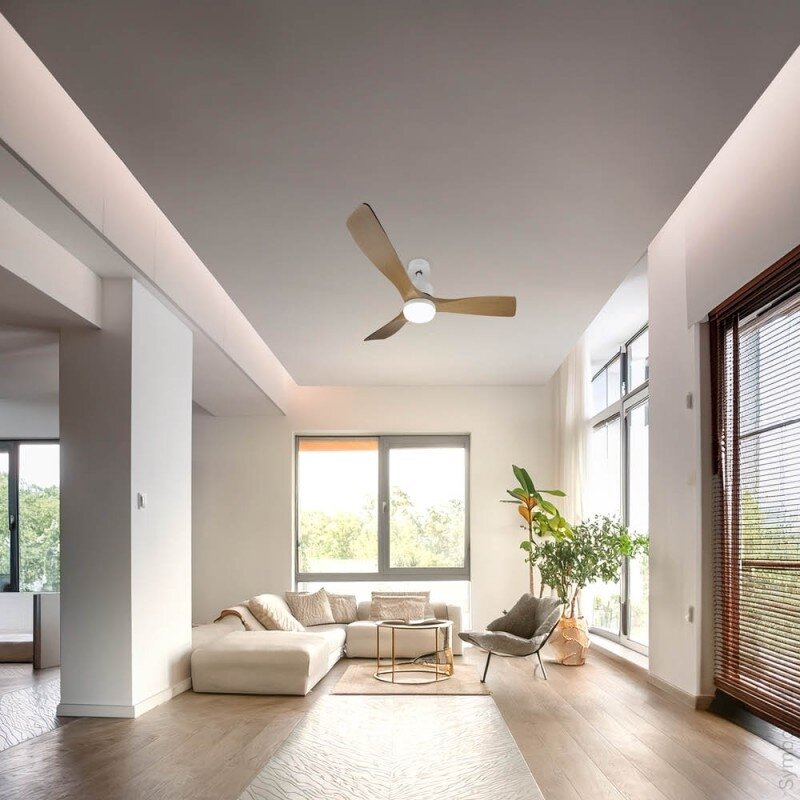 LED Fan Ceiling, 18W, CCT, White/Wood, Remote Control 3