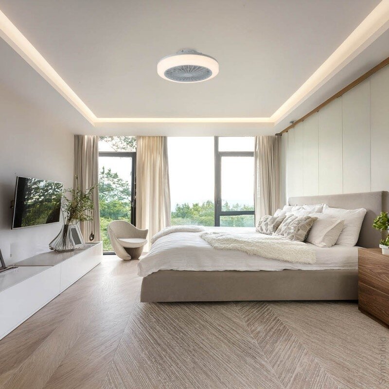 LED lubų šviestuvas/ventiliatorius, 36W, CCT šviesa, baltas, nuotolinis valdymas 3 LED lubų šviestuvas/ventiliatorius, 36W, CCT šviesa, baltas, nuotolinis valdymas 3
