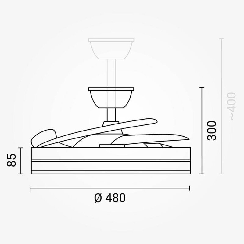 LED lubų šviestuvas/ventiliatorius, 36W, CCT šviesa, juodas, nuotolinis valdymas 4 LED lubų šviestuvas/ventiliatorius, 36W, CCT šviesa, juodas, nuotolinis valdymas 4