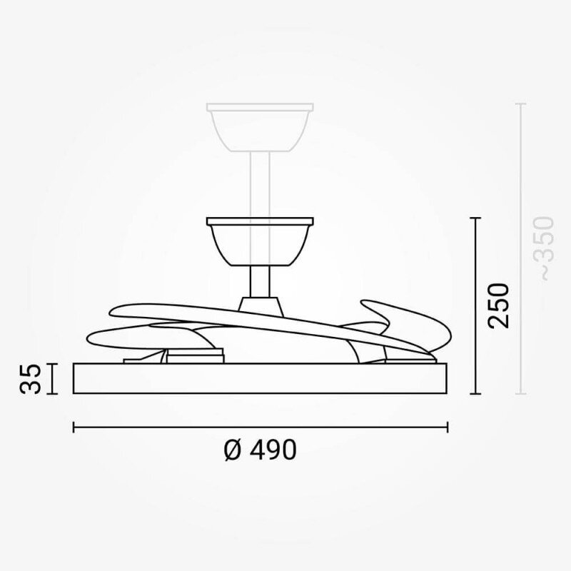 LED Fan Ceiling, 36W, CCT, Black, Slim, Remote Control 4