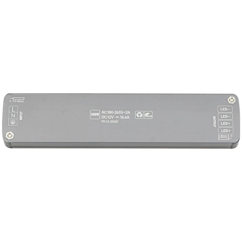 LED maitinimo šaltinis, 12V, 200W, plonas 3