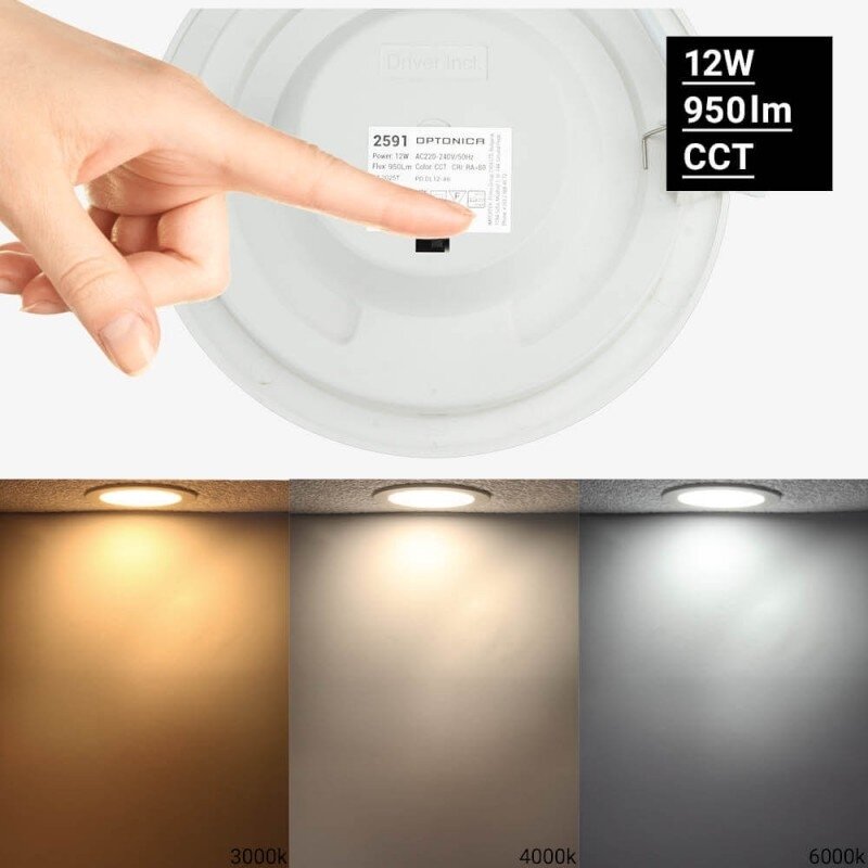 LED mini panelė, apvali, Premium Line, 12W, CCT šviesa 3
