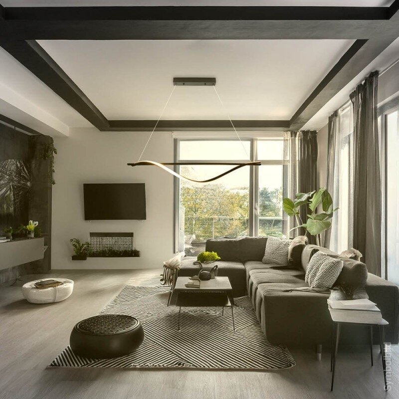 LED Pendant Lamp, 17W, Sand Black, Warm Light 3