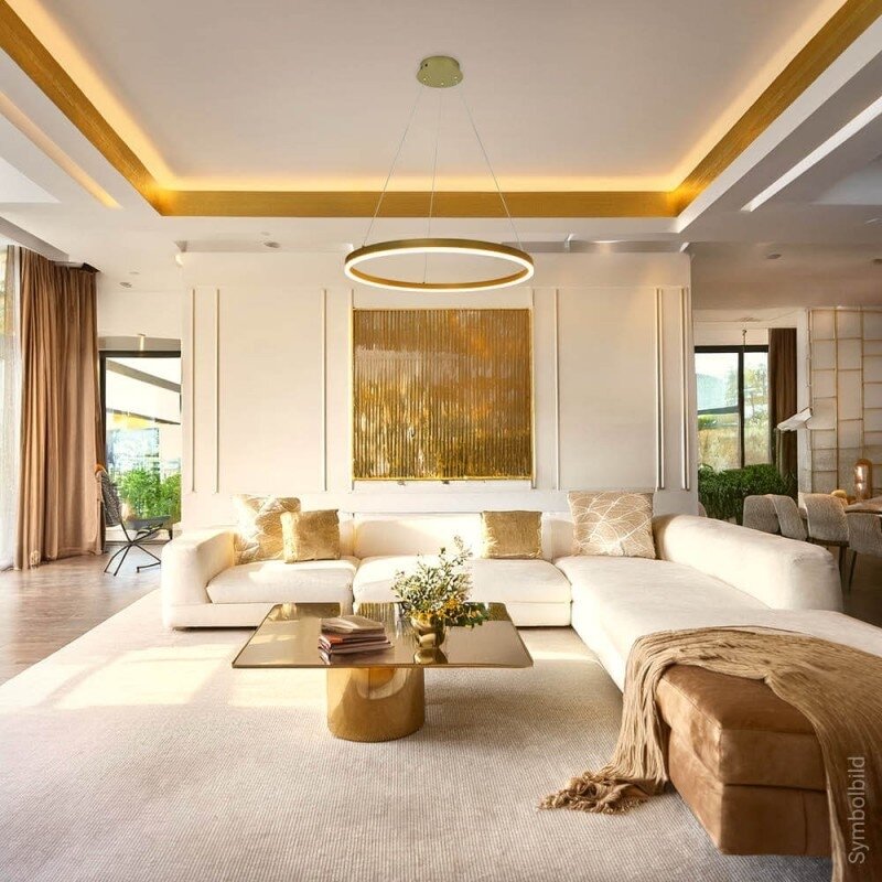 LED Pendant Lamp, 22W, Satin Gold, Warm Light 3