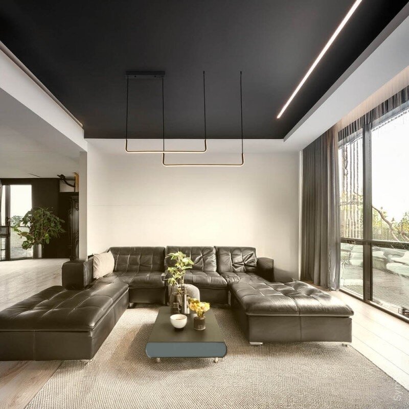 LED Pendant Lamp, 25W, Sand Black, Warm Light 4