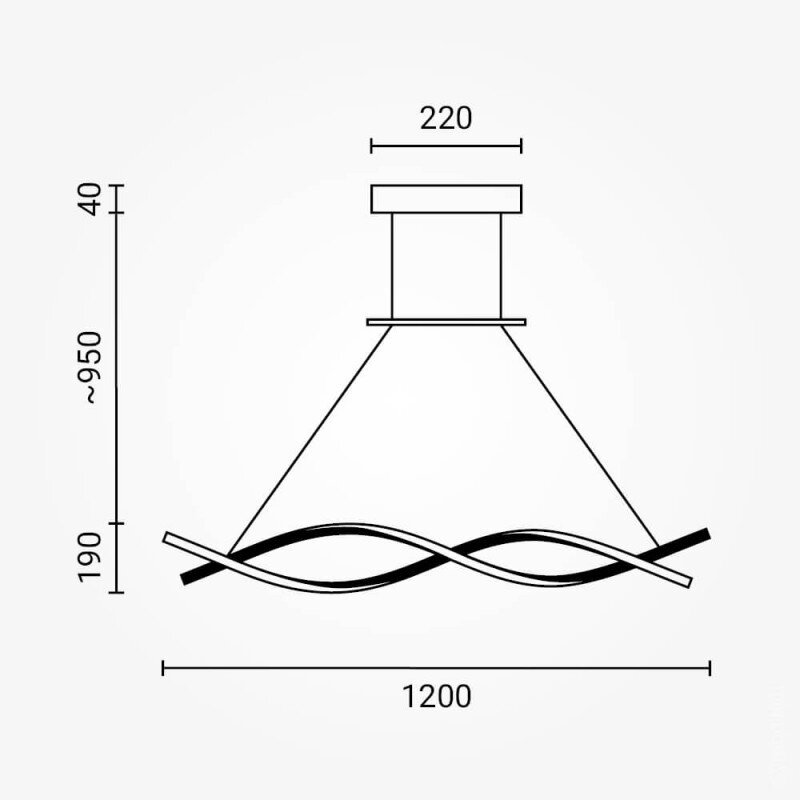 LED Pendant Lamp, 28W, Sand Black, Warm Light 4