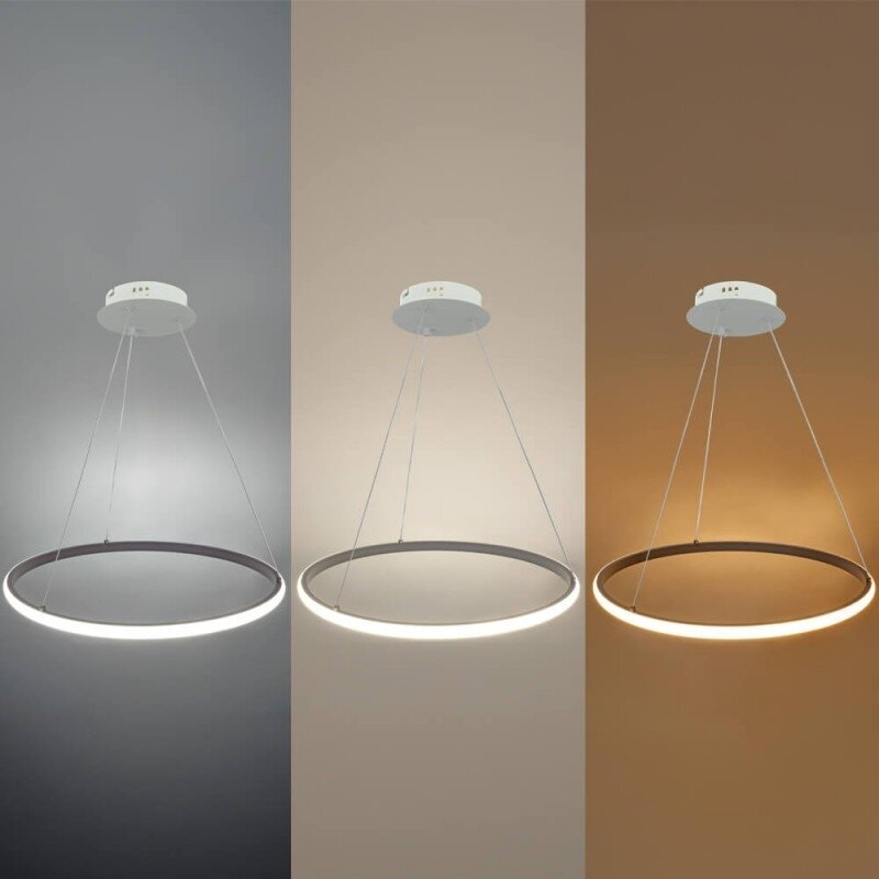 LED Pendant Lamp, 30W, White, Dimmable, Remote Control, CCT 4