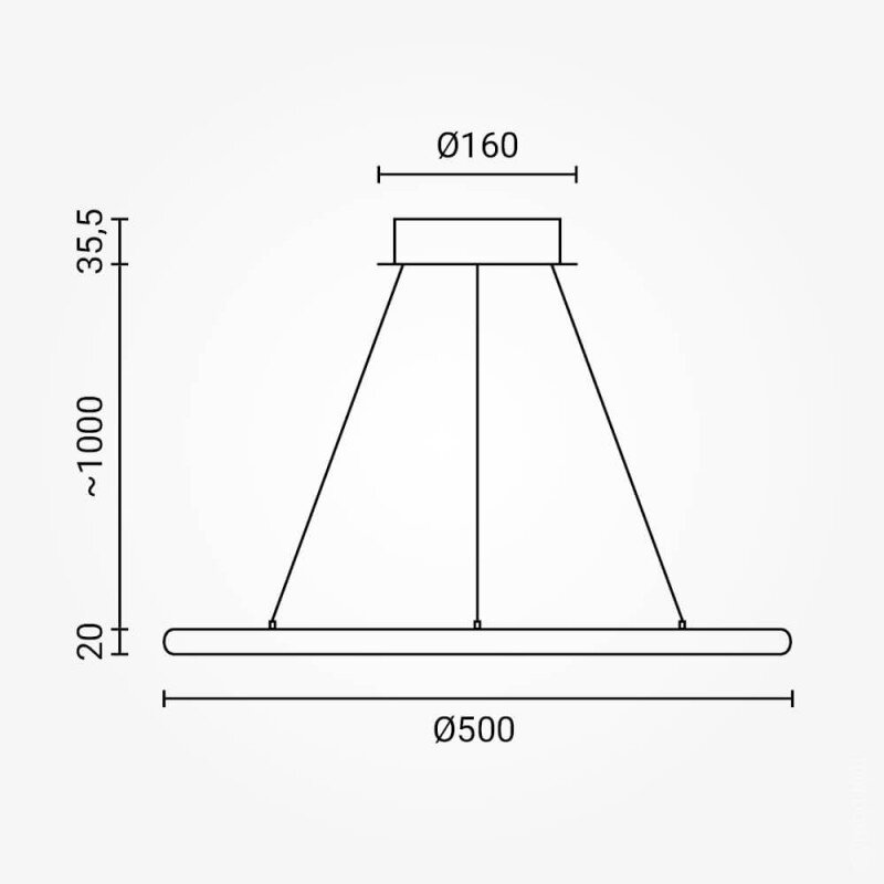 LED Pendant Lamp, 30W, Brushed Gold, Dimmable, Remote Control, CCT 4