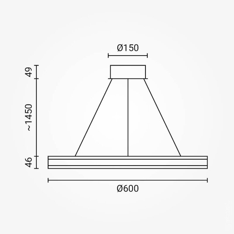 LED Pendant Lamp, 36W, Sand Black, Warm Light 4