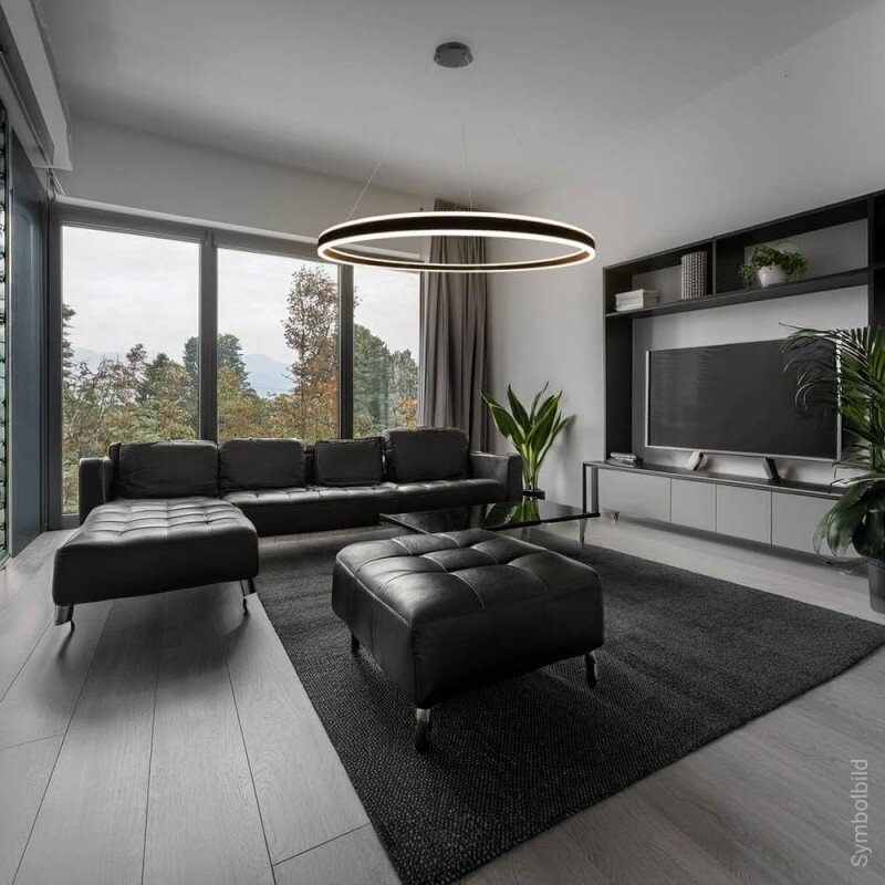 LED Pendant Lamp, 60W, Sand Black, Warm Light 3