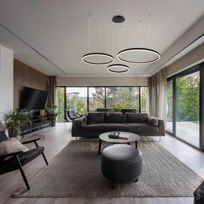 LED pakabinamas šviestuvas, 70W, juodas, šilta balta šviesa 3