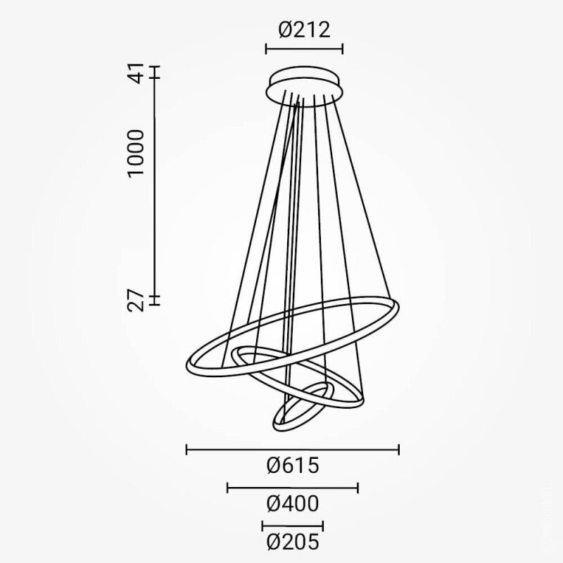 LED Pendant Lamp, 78W, Brushed Gold, Dimmable, Remote Control, CCT 4