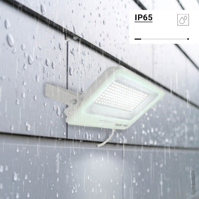 LED Floodlight, White, 90Lm/W, 100W, Warm Light 3