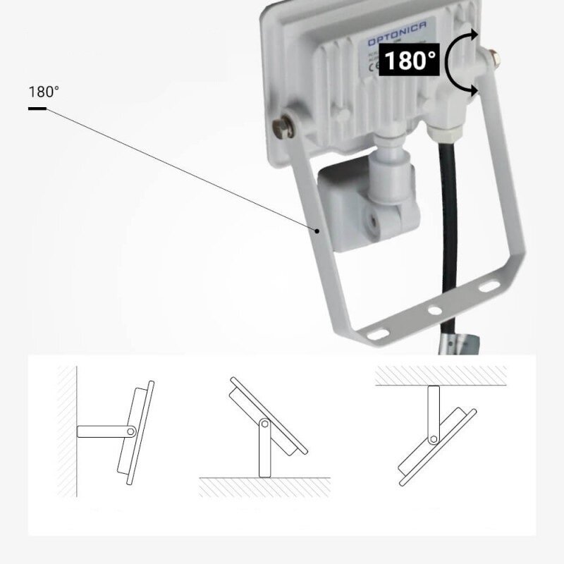 LED Floodlight, White, City Line, PIR Sensor, 10W, Warm Light 2