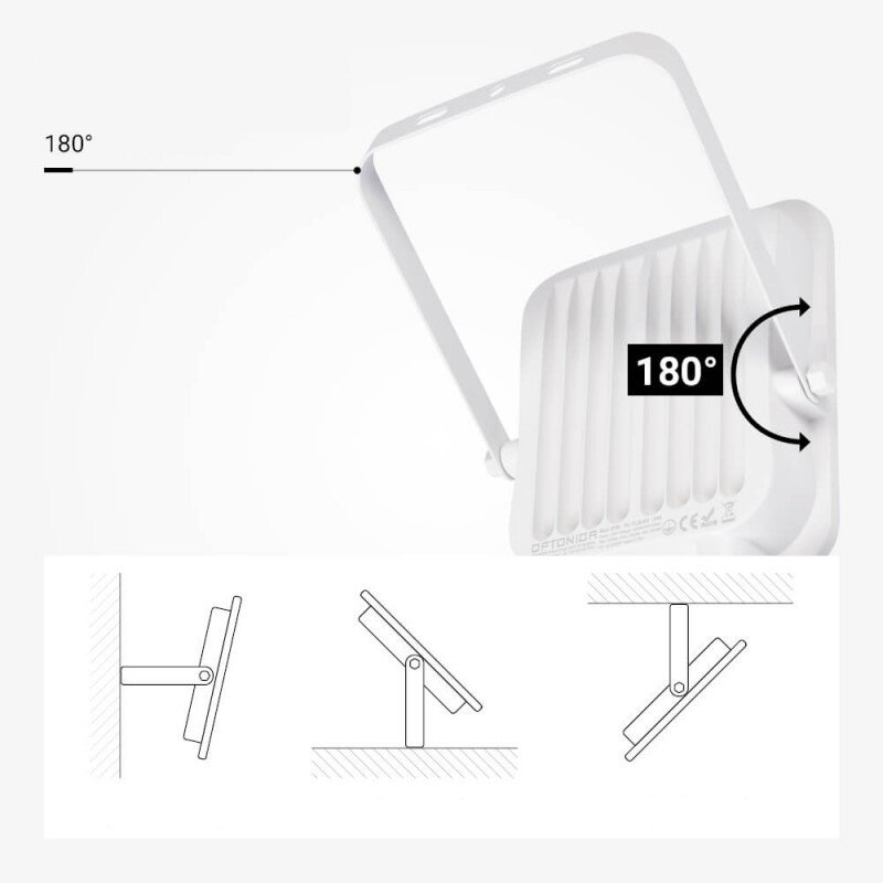 LED prožektorius, baltas, PIR jutiklis, 30W, neutrali balta šviesa 4