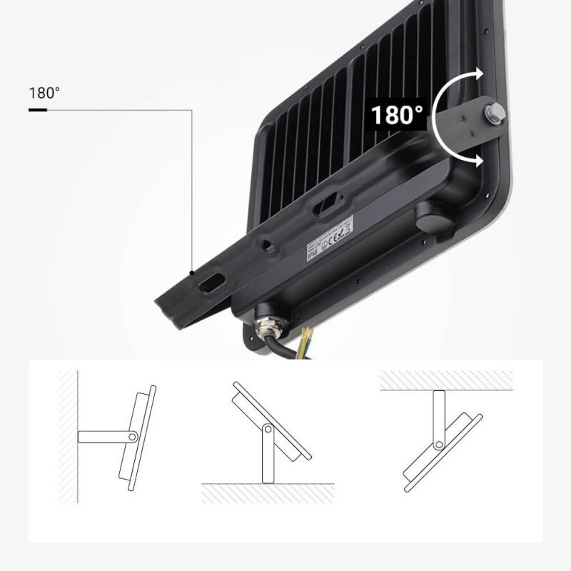 LED prožektorius, juodas, 100Lm/W, 100W, šilta balta šviesa 5 LED prožektorius, juodas, 100Lm/W, 100W, šilta balta šviesa 5