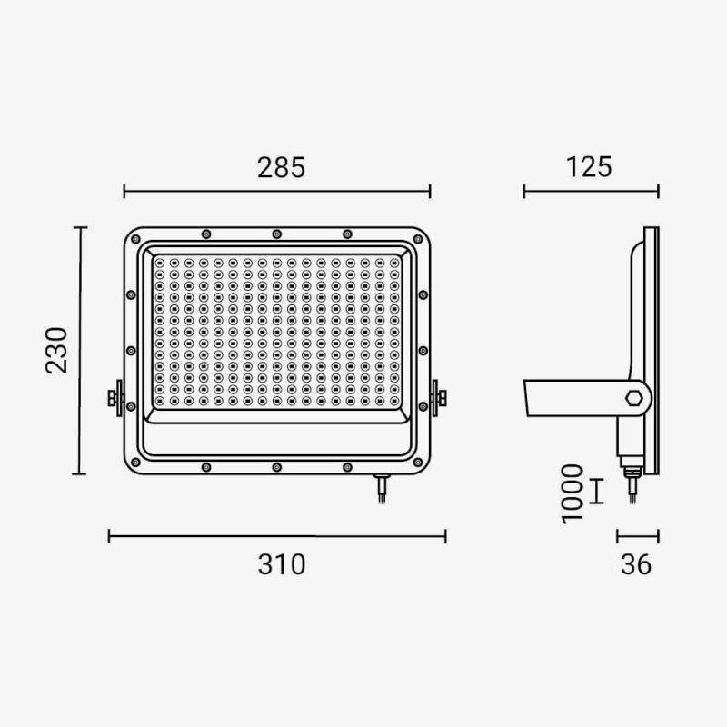 LED prožektorius, juodas, 100Lm/W, 150W, šalta balta šviesa 4 LED prožektorius, juodas, 100Lm/W, 150W, šalta balta šviesa 4