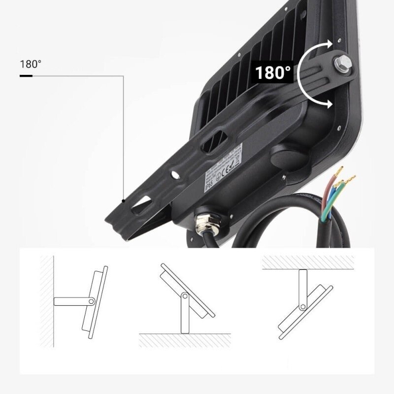 LED prožektorius, juodas, 100Lm/W, 50W, šalta balta šviesa 3 LED prožektorius, juodas, 100Lm/W, 50W, šalta balta šviesa 3