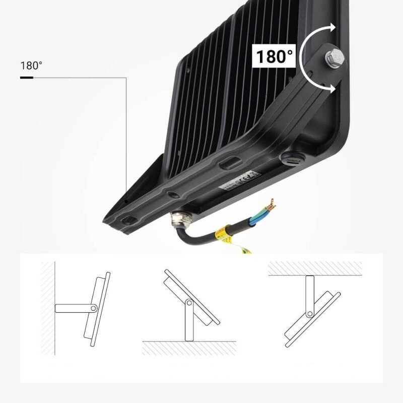 LED prožektorius, juodas, 90Lm/W, 100W, neutrali balta šviesa 6 LED prožektorius, juodas, 90Lm/W, 100W, neutrali balta šviesa 6
