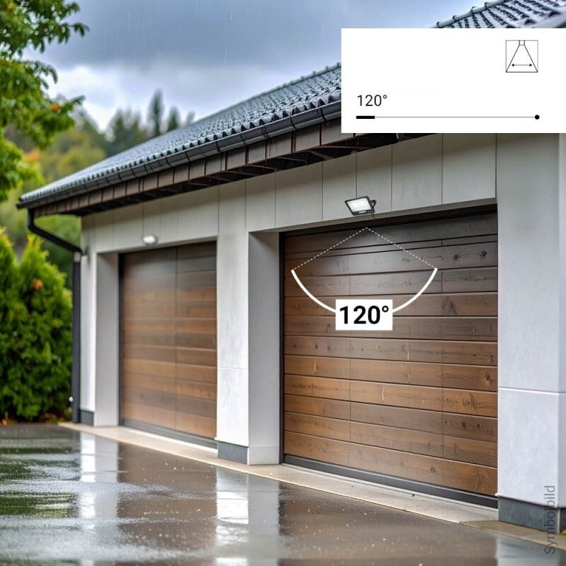 LED prožektorius, juodas, 90Lm/W, 100W, neutrali balta šviesa 7