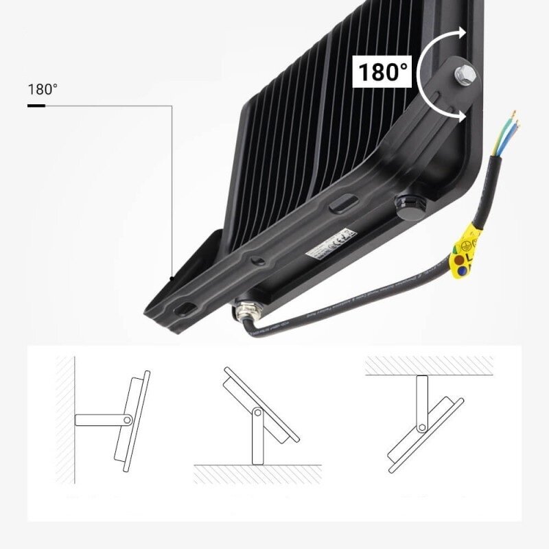 LED prožektorius, juodas, 90Lm/W, 150W, neutrali balta šviesa 6 LED prožektorius, juodas, 90Lm/W, 150W, neutrali balta šviesa 6