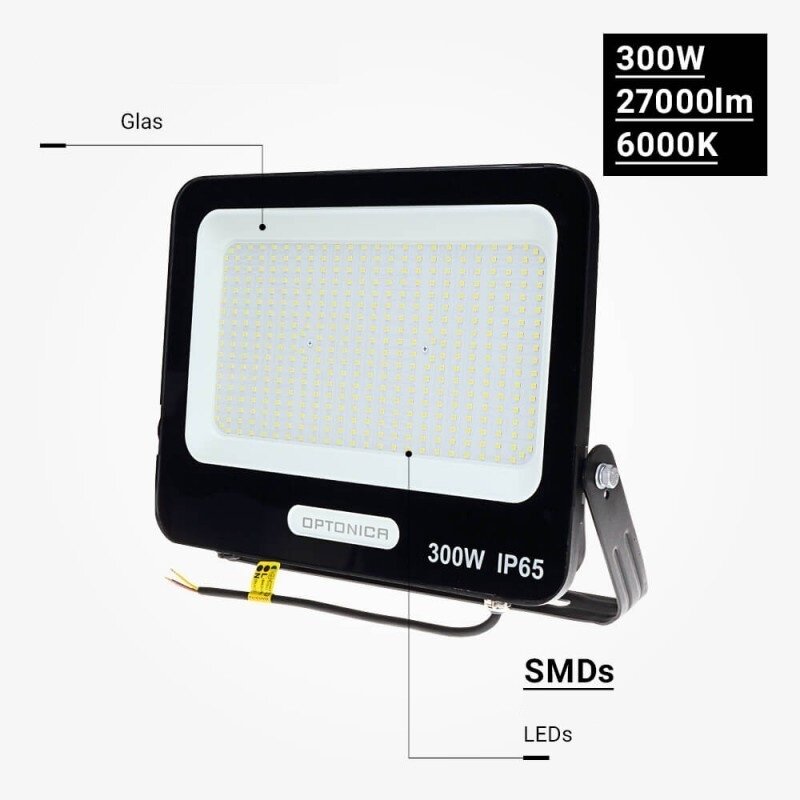 LED prožektorius, juodas, 90Lm/W, 300W, neutrali balta šviesa 4
