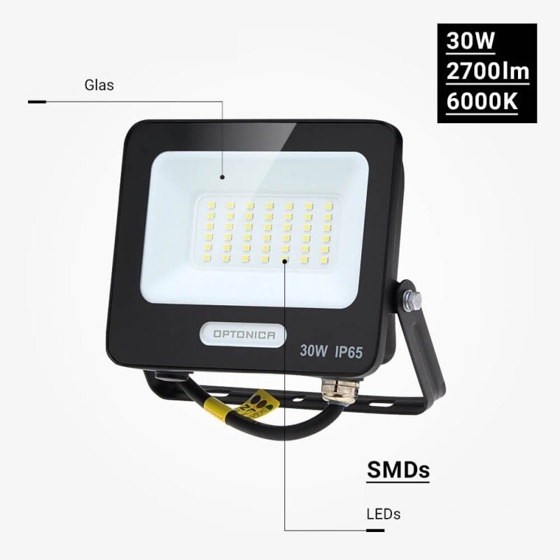 LED prožektorius, juodas, 90Lm/W, 30W, šalta balta šviesa 3 LED prožektorius, juodas, 90Lm/W, 30W, šalta balta šviesa 3