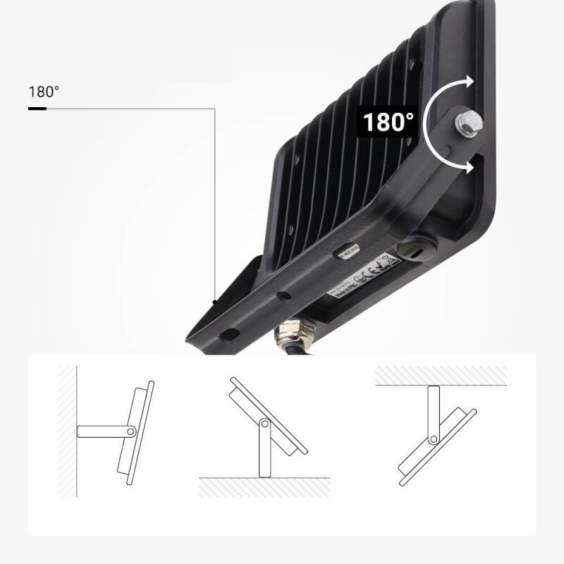 LED Floodlight, Black, 90Lm/W, 30W, Warm Light 4