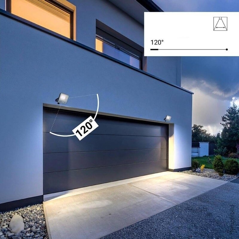 LED Floodlight, Black, 90Lm/W, 50W, CCT 3000K-6000K 3