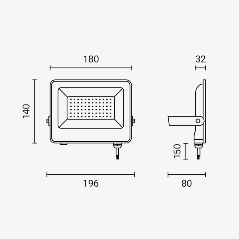 LED prožektorius, juodas, 90Lm/W, 50W, šilta balta šviesa 7 LED prožektorius, juodas, 90Lm/W, 50W, šilta balta šviesa 7