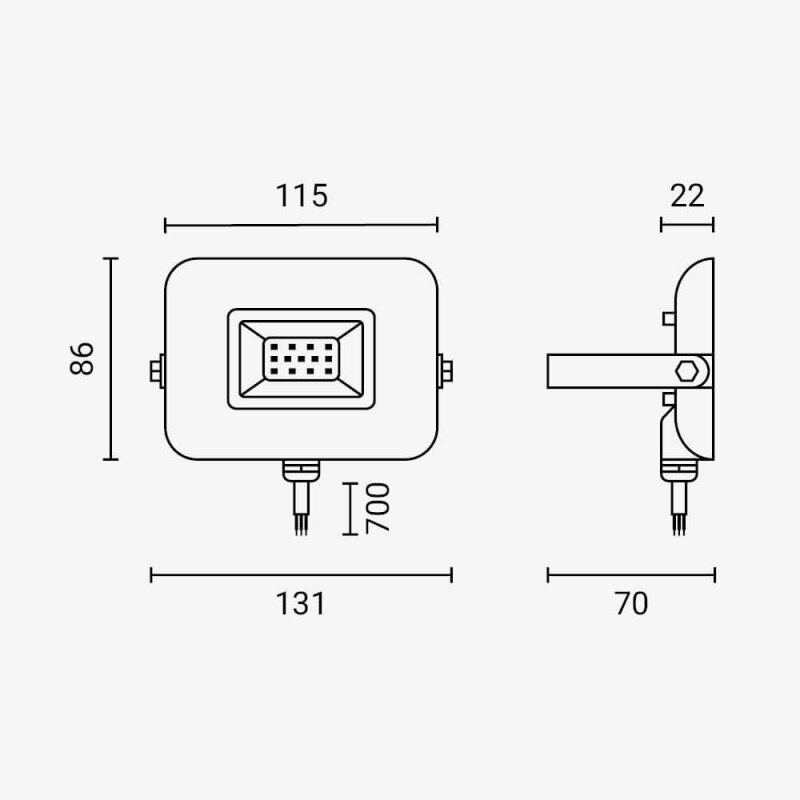 LED Floodlight, Black, Premium Line, 5 Years Warranty, 10W, White Light 3