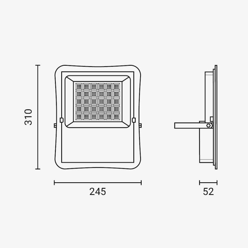 LED Floodlight, Black, with Solar Panel, 25W, 2200Lm, White Light 3